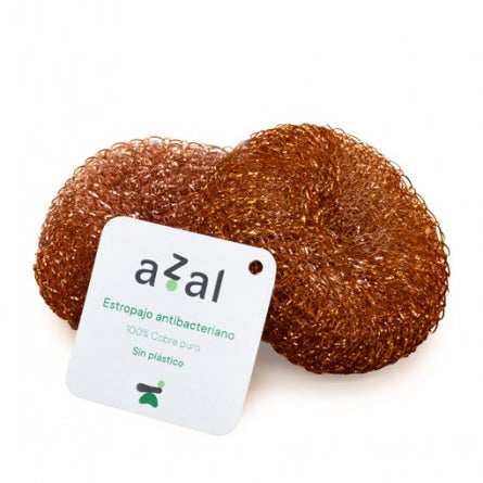 Estropajo de cobre puro x 2u.